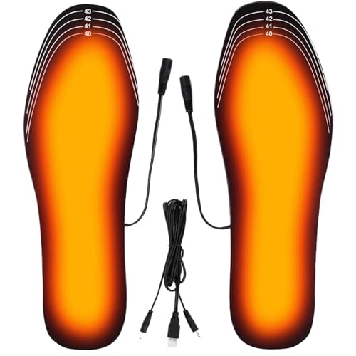 Plantilla calentadora de pies - Plantillas calefactables para pies | Calentapies 2 Niveles Transpirable USB Recargable Insertos Cortables Calentados para Hombre Mujer Zapatillas Esquí Invierno