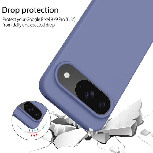 Image of Tobfit Back Cover Case Compatible with Google Pixel 9 /9 Pro, Case Cover Rugged Flexible Durable Anti-Slip Silicone Protection Shockproof Google Pixel 9 /9 Pro Back Cover (Blue Grey)