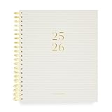 Sugar Paper 2025-2026 Large Weekly Spiral Academic Planner, August 2025 to July 2026, School, College & Student Planner, 12 Month, 10" x 11", Khaki Stripe