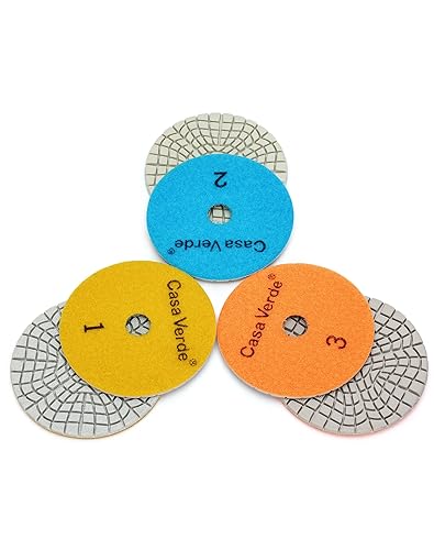 Casaverde 3 Steps Polishing Diamond Pads,100mm Diamond Wet Polishing Pads for Granite Marble Terrazzo Quartz Engineered Stone - Image 2
