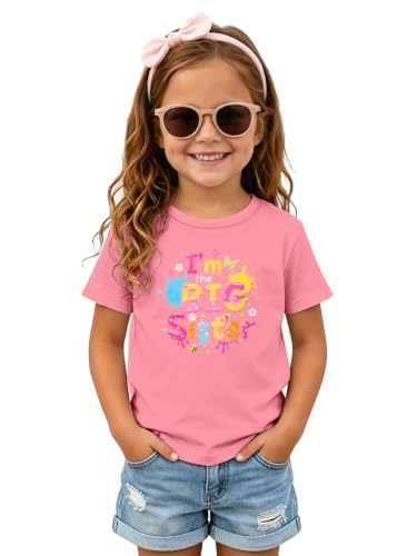 Image of Funnycokid Big Sister Shirts for Girls Pregnancy Announcement Toddler Promoted to T-Shirt 1-7 Years