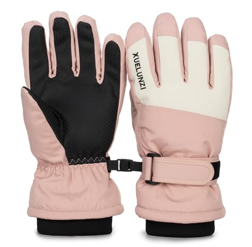 Image of Kids Ski Gloves Winter Warm Glove Outdoor Thermal Snow Finger Mittens for Boys Girls 5-10 Years