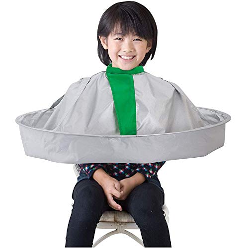HXH Adult/Children Waterproof Foldable Barber Cloak Umbrella Cloak Home Salon Barber Barber Cloak Silver