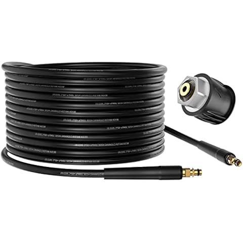 15M High Pressure Washer Hose Kit Compatible with Karcher K2 K3 K4 K5 K6 K7, Replacement Jet Wash Hose with Quick Connect Adapter, Pressure Washer Accessory - Click Plug Cleaning Pipe Extension Hose Cover