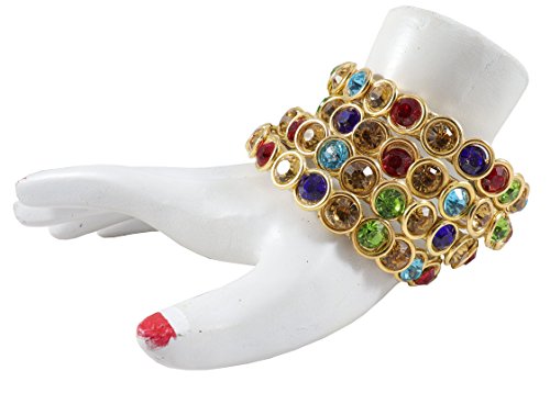 Image of NMII Beautiful Matte Finish Transparent Multicolor Glass Kada for Women & Girls on Different Occasions