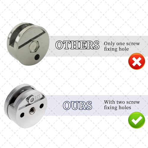 Image of 4Pack Frameless Mirror Mounting Hardware Mirror Glass Clips Mirror Glass Hanging Bracket Mirror Wall Holder Clips Dual-Screw Fixing Mirror Mounting Kit Glass Mounting Round Clips with Screws & Anchors