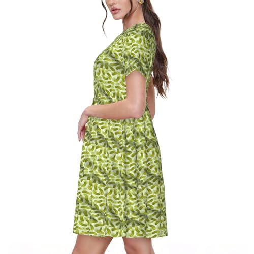 Robe d'été motif sushi aneth cornichons à coupe fluide décontractée