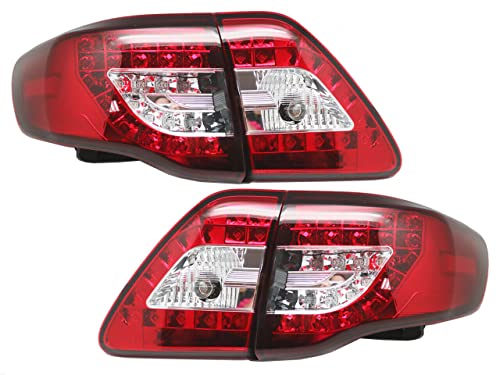 Exterior Accessories - LED Tail Light Compatible with Toyota Corolla 2009-2010 E140/E150 Altis LED Tail Light Brake Turn Signal - Red/Clear