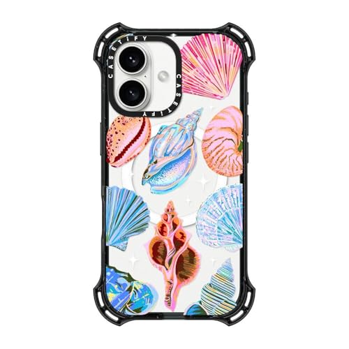Coque iPhone 16 CASETiFY Bounce noir transparent compatible MagSafe