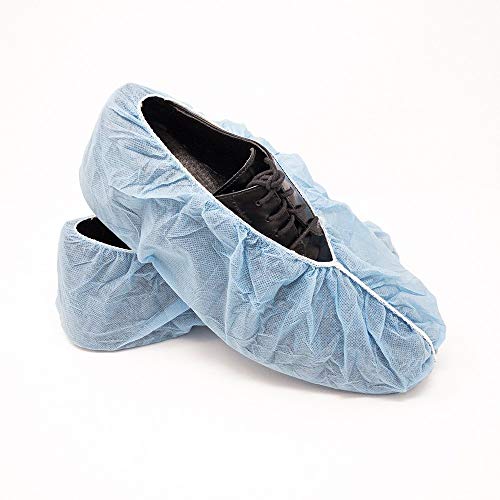 Innovative Haus Premium Thick Extra Large Disposable Boot & Shoe Covers | Durable, Non-Slip,Treads, Water Resistant, Non-Toxic,100% Latex Free | Stronger than Competitor-40 grams | 100-Pack Blue |