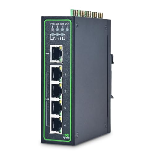 Image of InHand Networks IR315, Industrial IoT 4G LTE VPN Router, 300Mbps Cellular + Wi-Fi, Dual SIM Cards Slots,5 Ethernet Port, Din-Rail Mounted, Support AT&T, T-Mobile & Verizon (LTE CAT 6 & DI /DO)