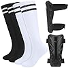 KOOOGEAR Kids Soccer Shin Guards with Long Football Socks Protective Soccer Shin Pads Sleeves Equipment,Impact Absorption Breathable Lightweight Shin Guards Sleeves for Children Teens 6-12 Years