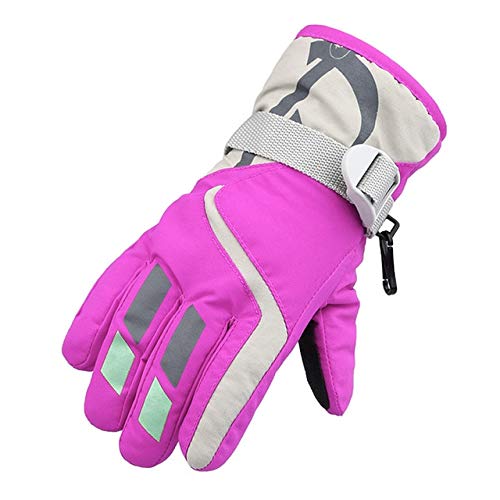 Preisvergleich Produktbild HATCHMATIC Ski-Handschuhe Kinder Wasserdichte Winterhandschuhe Warme Windsicher Schnee Snowboard Skifahren AuÃen Ort Dicke warme Handschuhe für Kinder: Rosa