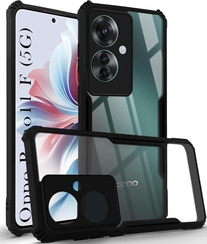 Image of Jkobi Back Case Cover for Oppo Reno11 F 5G | Oppo Reno 11F 5G (Shockproof with Polycarbonate Clear Panel | Professional Black)