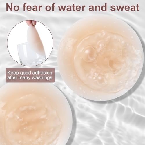 Ultra-thin Nipple Covers for Women - 2 Pairs, Sticky Adhesive Silicone Nipple Pasty, Reusable Pasties Nipple Covers4