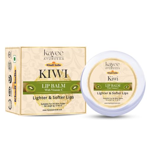 Image of Khadi Natural Lip Balm for Men and Women | Deep Conditioning Lip Treatment with Shea Butter & Almond Oil | Prevents Dryness and Keeps Lips Soft All Day (Kiwi)