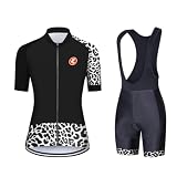 UGLY FROG 2026 Fahrradtrikot Set Damen Fahrrad Trikot Kurzarm + Radhose mit 20D Sitzpolster und Rutschfestem Riemen Bib Shorts Schnell Trocken Atmungsaktiv MTB Fitness