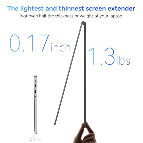 Image of Blackview Laptop Screen Extender, 1.3lbs Ultra-Light & 0.17 inch Ultra-Slim, 14 inch FHD 1080P IPS Portable Laptop Monitor Extender, Travel Dual Monitor for 13-17 inch,Plug & Play for Windows /Mac /Android /Switch