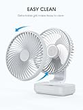 Jonyetech Auto Oscillating Rechargeable Desk Fan，4000mAh Battery Portable USB Mini Fan Small but Powerful with LED Digital Display, Air Circulator Ultra Quiet Cooling Table Fan for Bedroom, Home - Image 6