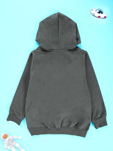 Image of KiddoPanti Boys Solid Cotton Full Sleeve Zip-Up Front Open Hooded Sweatshirt