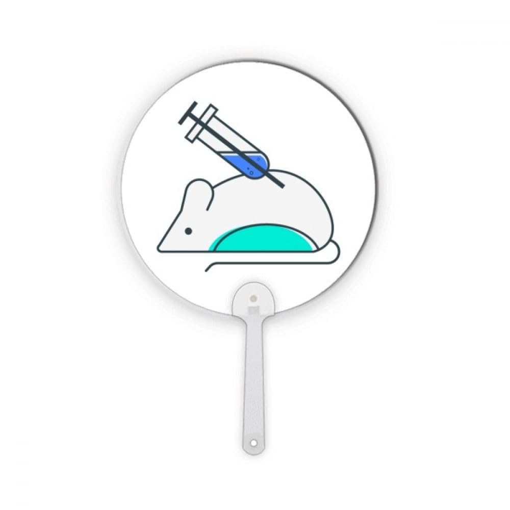 mouse experiment sye needle Plastic Round Handheld Fan Decorations Craft