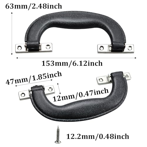 Image of 2Pcs 150mm Plastic Luggage Trunk Pull Handle, Black Suitcase Side Holder Long Pull Handle, Replacement Handle for Travel Suitcase