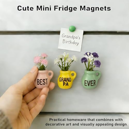Imán decorativo mini florero cerámico para refrigerador miniatura 2