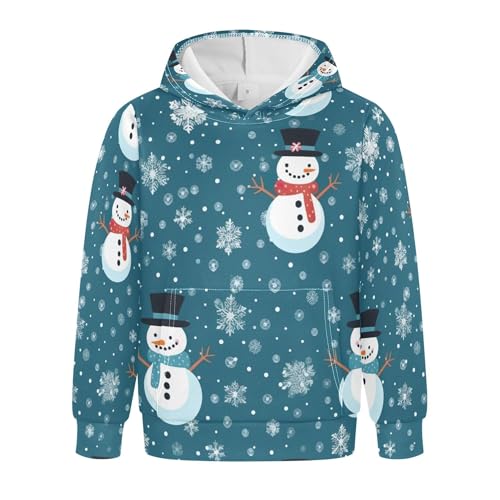 Kids Hoodies Sweaters Christmas Snowman Hooded Sweatshirts with Big Pockets for Boys Girls B0400039