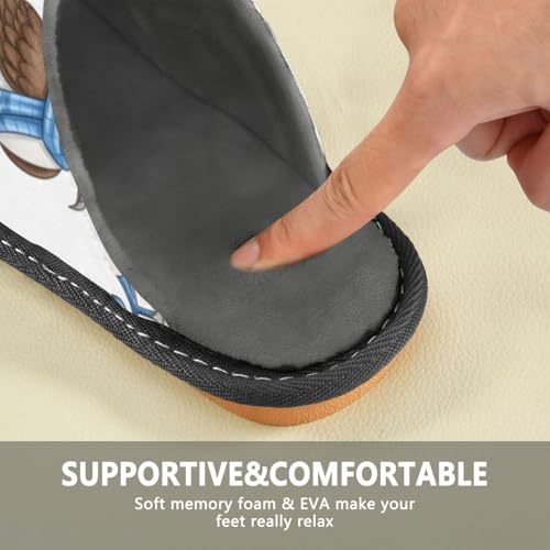 Slippers for Women Booby Birds with Hats and Scarves Soft Fuzzy Women's Slippers Indoor and Outdoor Shoes4