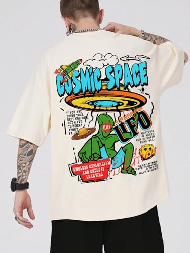 SOLY HUX Men's Graphic Tees Y2K Alien T Shirts Vintage Shirts 90s Oversized Streetwear Tops2