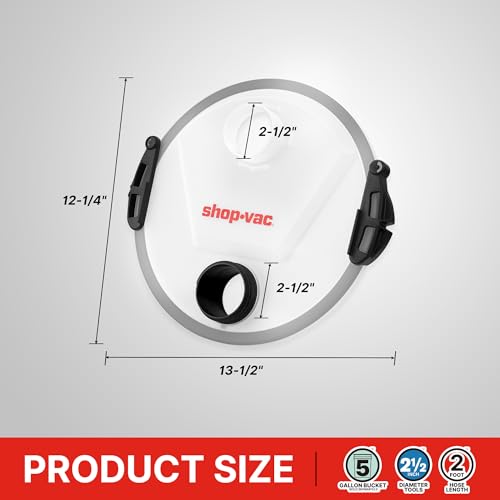 Shop-Vac Dust Collector, Portable Dust Collector for Woodworking, Fits 5 Gallon Bucket, Easy Disposal of Dust & Debris, Elbow Fittings, 2-1/2" Hose and Metal Filter Included