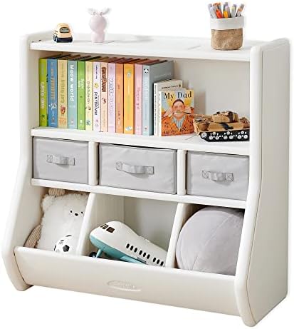 Montessori Toy Storage Organizer by Fortella, Formaldehyde-Free Toy Shelf with Removable Drawers, Tested to CPSIA and ASTM, Safe for Babies Toddlers Kids