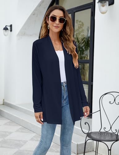 Image of Newchoice Womens Casual Lightweight Long Sleeve Cardigan Soft Drape Open Front Fall Dusters (S-3XL)