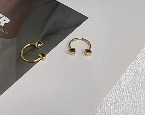 16G Heart Love Septum Rings Cartilage Tragus Small Hoop Earrings For Women Girls 316L Stainless Steel Helix Daith Nose Ring Open Hoops Piercing Body Jewelry Gifts Her Birthday Valentine's Day (Gold) #TOP1