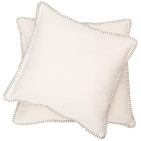 David Fussenegger Sylt Plain Cushion Cover with Embroidery Cover