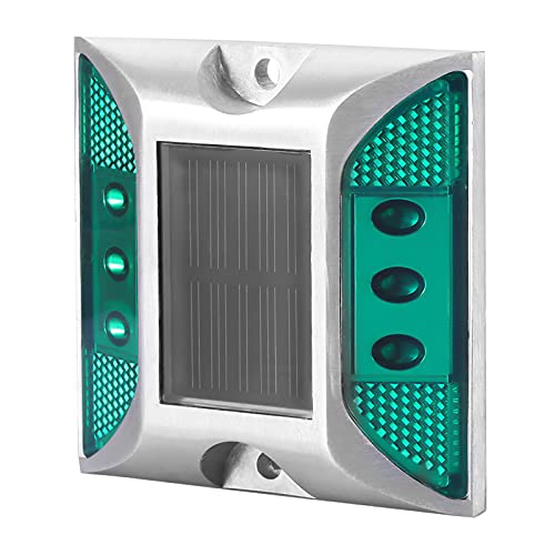 Ejoyous Solarenergie Bodenmarkierungsleuchten, Reflektierende Straßenmarkierungen 6 LED wasserdichte Einfahrt Straße Stud Lampe