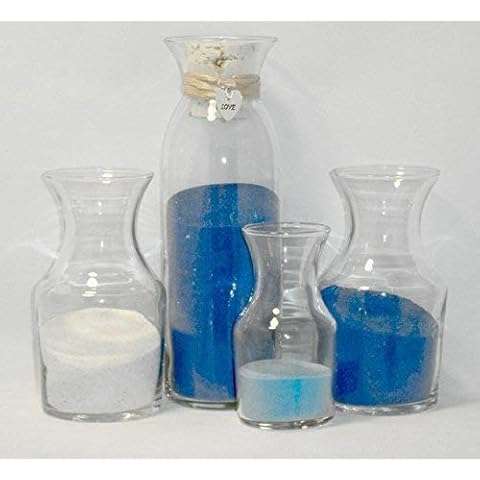 Personalized Unity Sand Ceremony, Wedding, Anniversary, Family Set, Claire sides and cork top, Double Heart Charm attached with Raffia ribbon Cover