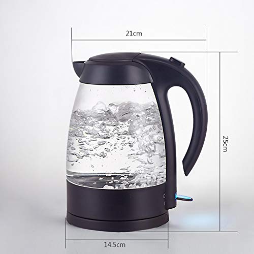 Tetera eléctrica de vidrio 1.7L 2200W con apagado automático miniatura 2