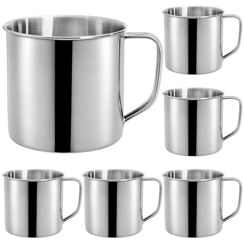 Comparison: Best Stainless Steel Coffee Mug With Handle 5 ZAVOOS 6 Pack Stainless Steel Coffee Mug with Handle, 18.5 Oz Metal Camping Coffee Cup, Unbreakable Portable Hiking Cup Tea Water Drinking Cups for Outdoor Travel, Picnics, Hot Cold Drinks