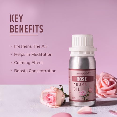 Image of Aromahpure Rose Aroma Oil | 100ml Undiluted & Natural | Long-Lasting Scent for Aromatherapy, Candle & Soap Making, Diffusers, Room Freshener, Humidifier, Bathroom Revitalizer & Home Essentials