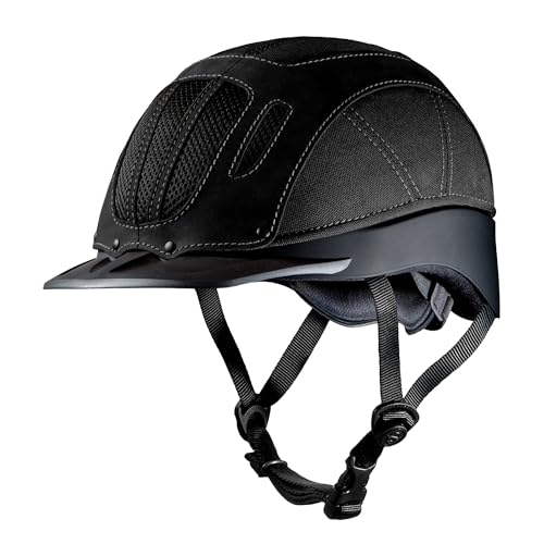 Troxel Sierra Rugged Horse Riding Helmet, Low-Profile, Self-Adjustable Design, Safety Horseback Riding Gear, Small (6-5/8 - 7), Black