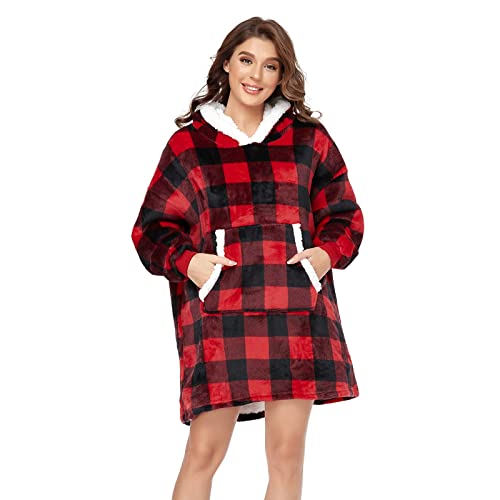 RXLLDOLY Unisex Riesen Hoodie Sweatshirt Decke - Super Weiche Warme komfortable Sherpa Hoodie, Gemütliche Geeignet Kuschel Kapuzenpullover für Damen Herren Wohnzimmer Schlafzimmer Cover