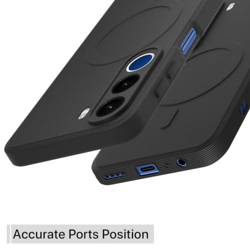 Image of Outlouders Back Cover for Realme C100x | Soft Matte Silicone | Slim Fit | Magnetic-Safe Logo Design (Magnetic-Safe Not Compatible) | Shockproof | Camera Protection Bumper Case (Black)