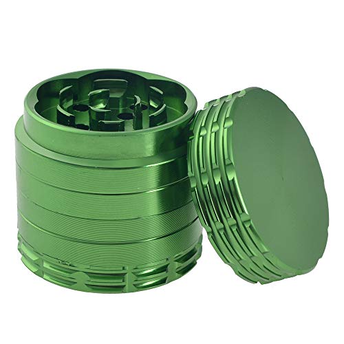 NeraNena 4 Piece 1.6" Herb Spice Pocket Grinder Durable Aluminum Crusher (Green)