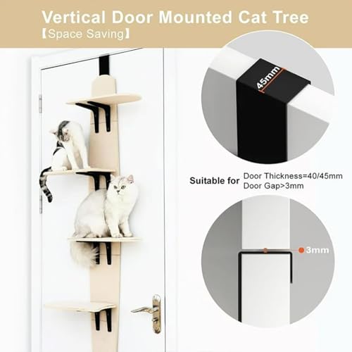 Plataforma trepadora de 4 niveles para gatos de interior con tapete 3