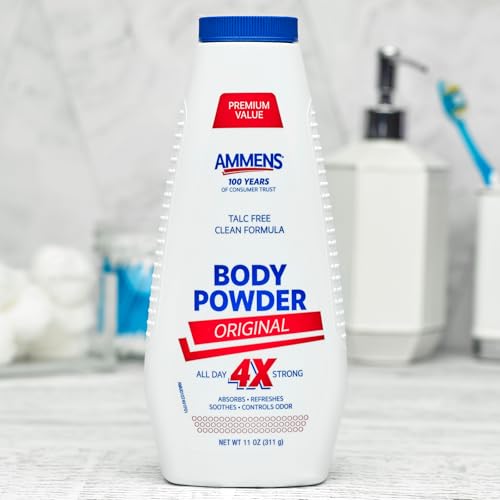Image of Ammens Original Body Powder - Talc Free Body Powder with Naturally Derived Cornstarch - Free from Dye and Parabens - Soothes Itchy Skin - 11 oz (Pack of 6)