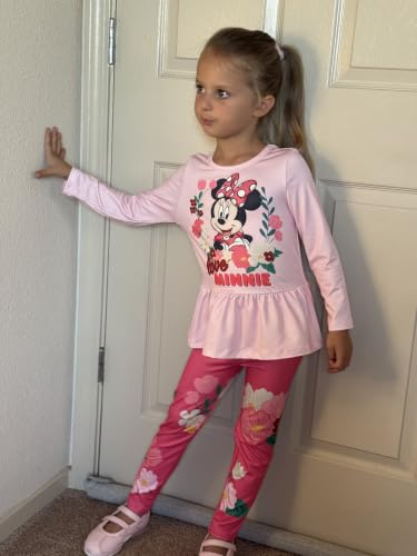 Image of Disney Toddler Girls Clothes Long Sleeve Shirt Leggings 2pcs Outfits Set