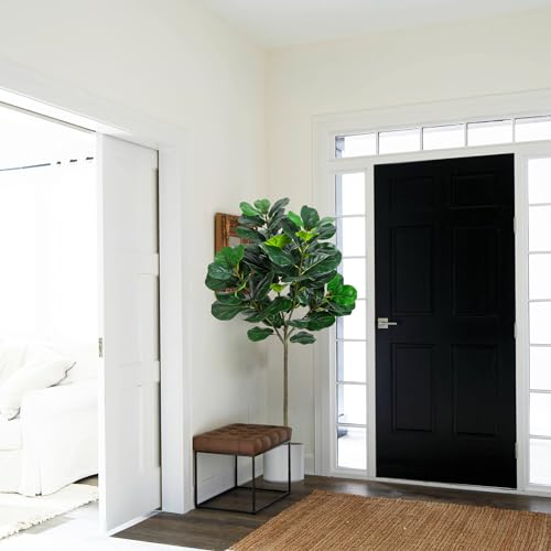 GarveeHome Artificial Fiddle Leaf Fig Tree, 63 Inch Faux Ficus Lyrata Plant with 62 Fiddle Leaves, Fake Floor Plant in Pot for Indoor Outdoor Living Room House Office Garden Decor