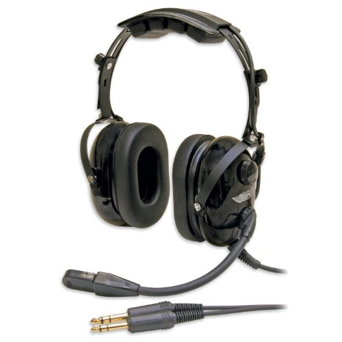 ASA HS-1 Aviation Over Ear Wired Headset, Black