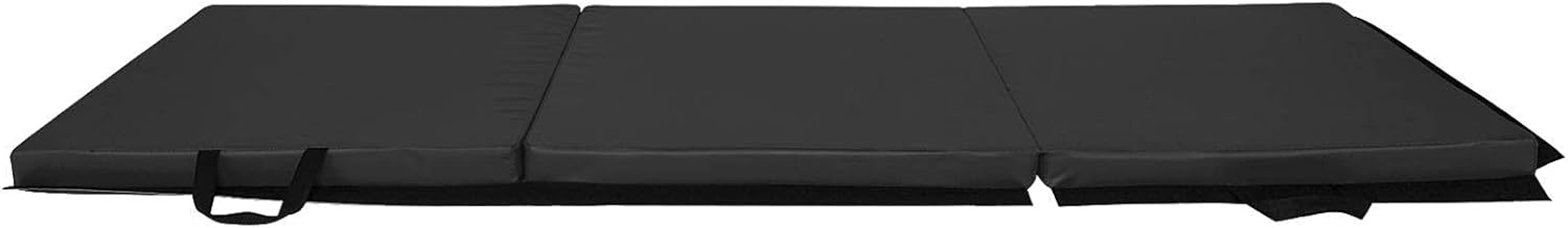 NC 6'x2'x2 Tri-fold Gymnastics Yoga Mat with Hand Buckle Black : Everything Else